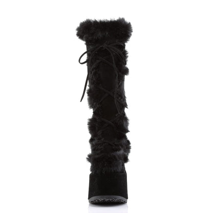 CAMEL-311 Black Vegan Suede Demonia