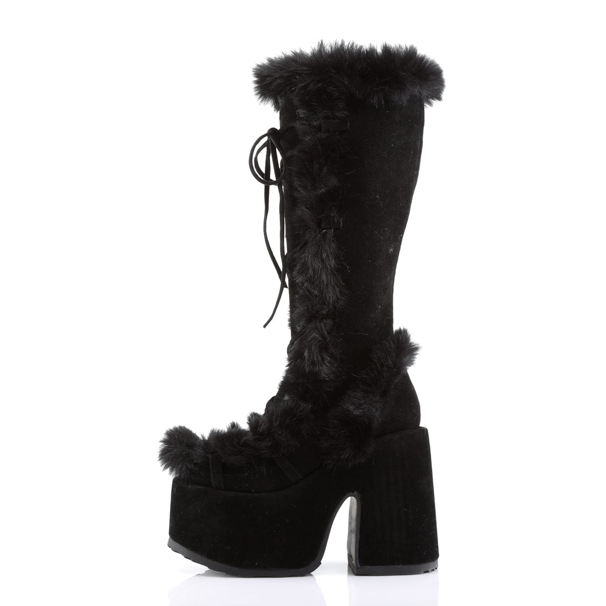 CAMEL-311 Black Vegan Suede Knee Boot Demonia US Size (Women's): 6