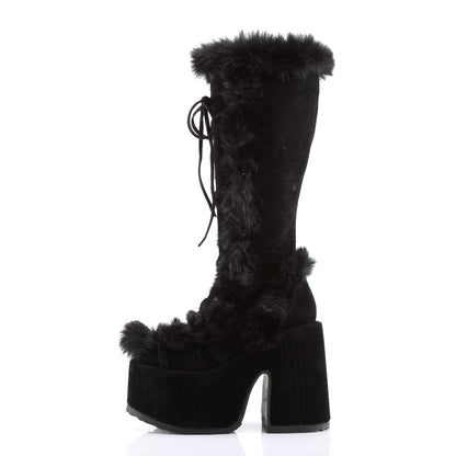 CAMEL-311 Black Vegan Suede Demonia