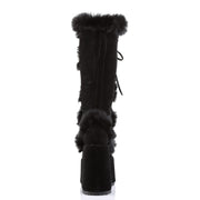 CAMEL-311 Black Vegan Suede Knee Boot Demonia US Size (Women's): 6