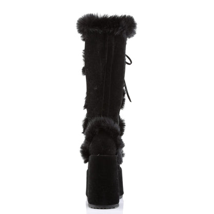 CAMEL-311 Black Vegan Suede Demonia