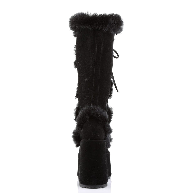 CAMEL-311 Black Vegan Suede Knee Boot Demonia US Size (Women's): 6