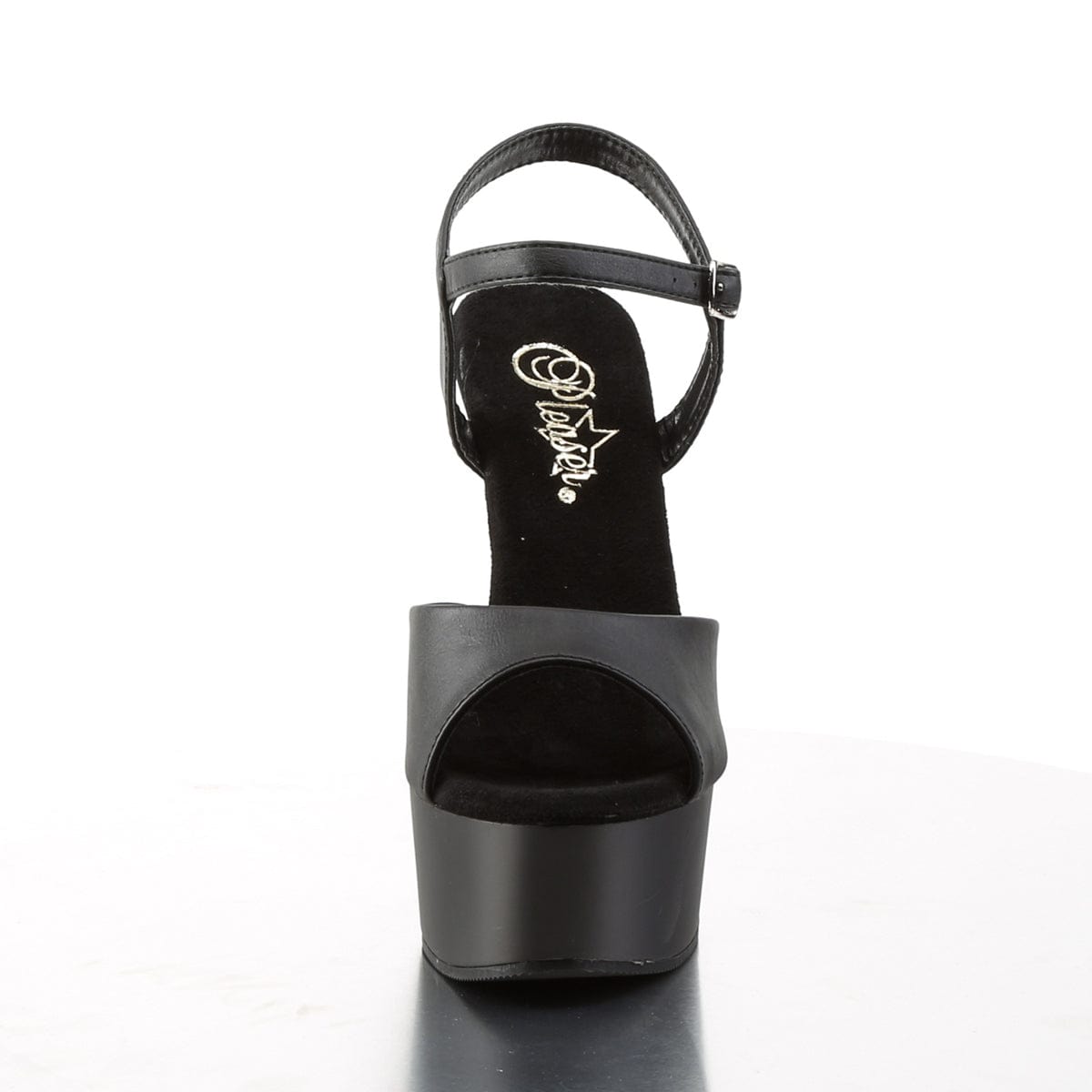 CAPTIVA-609 Black Faux Leather/Black Matte Platform Sandal Pleaser US Size (Women's): 5