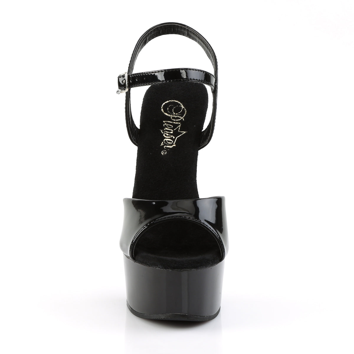 CAPTIVA-609 Black Patent Platform Sandal Pleaser