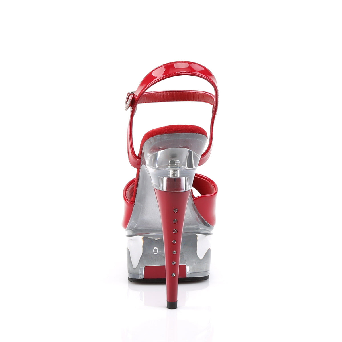 CAPTIVA-609 Red Patent/Clear Platform Sandal Pleaser