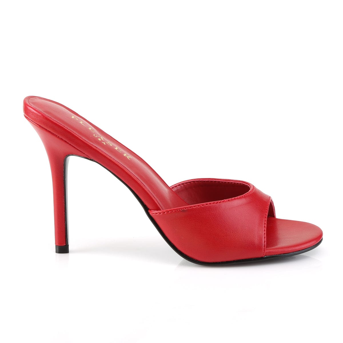 CLASSIQUE-01 Red Kid Pu Slide Pleaser