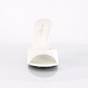 CLASSIQUE-01 White Kid Pu Slide Pleaser US Size (Women's): 5