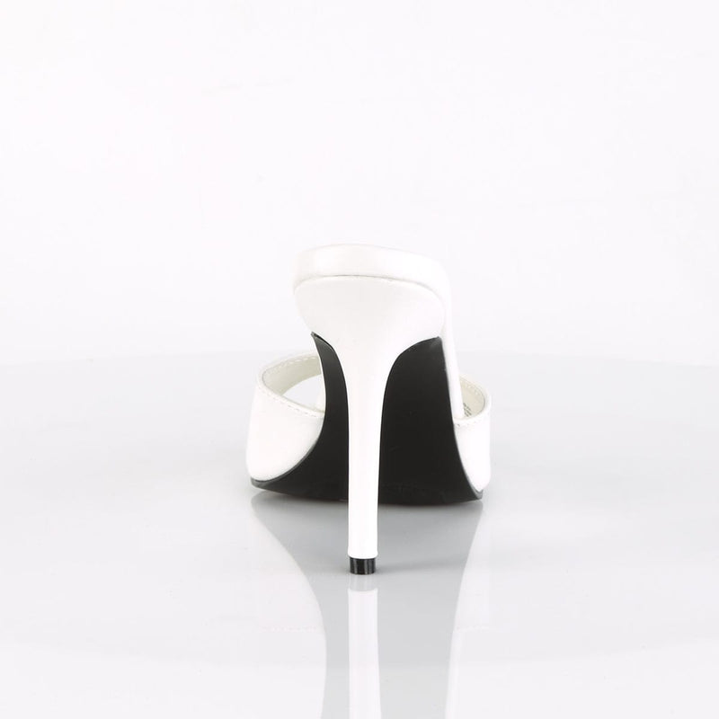 CLASSIQUE-01 White Kid Pu Slide Pleaser US Size (Women's): 5