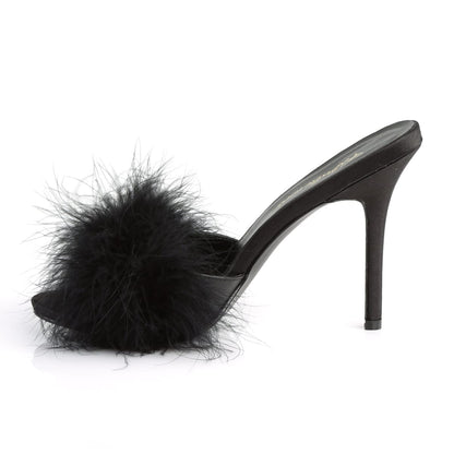 CLASSIQUE-01F Black Pu-Fur Fabulicious