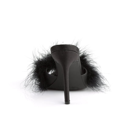 CLASSIQUE-01F Black Pu-Fur Fabulicious