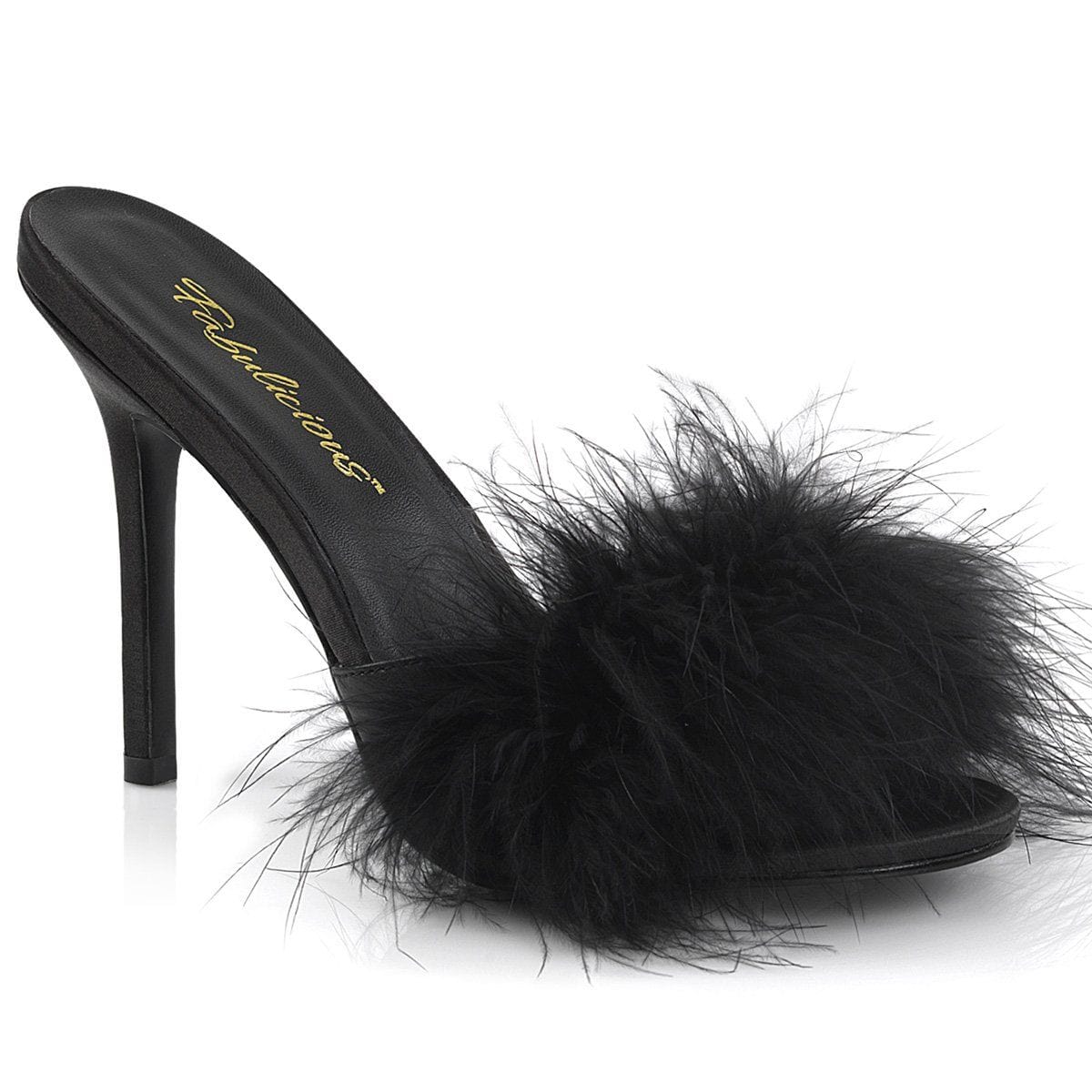 CLASSIQUE-01F Black Pu-Fur Fabulicious
