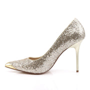 CLASSIQUE-20 Gold Glittery Lame Pu Pump Pleaser US Size (Women's): 5