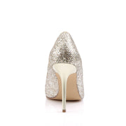 CLASSIQUE-20 Gold Glittery Lame Pu Pump Pleaser US Size (Women's): 5