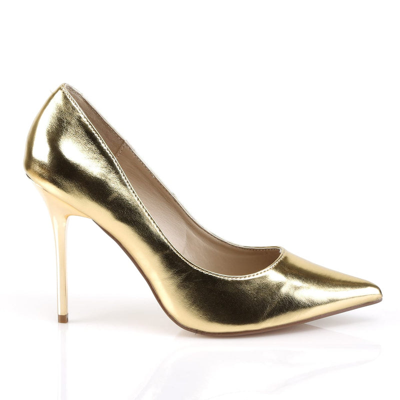 CLASSIQUE-20 Gold Met Pu Pump Pleaser US Size (Women's): 5