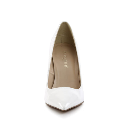 CLASSIQUE-20 White Patent Pump Pleaser