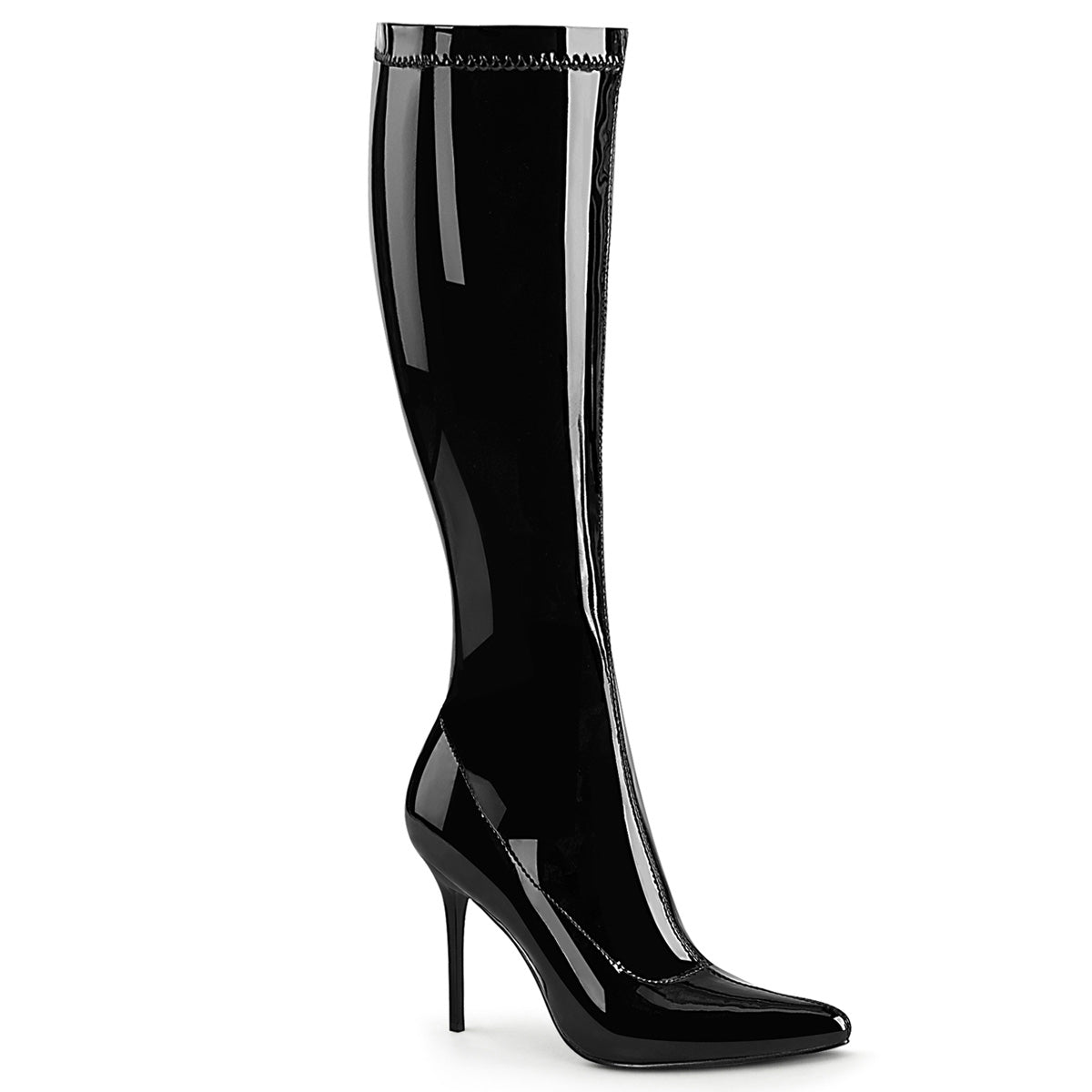 CLASSIQUE-2000 Black Stretch Patent Knee Boot Pleaser