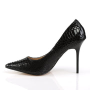 CLASSIQUE-20SP Black Snake-Print Leather Pump Pleaser US Size (Women's): 5