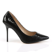 CLASSIQUE-20SP Black Snake-Print Leather Pump Pleaser US Size (Women's): 5