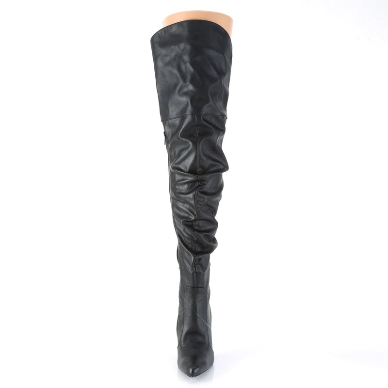 CLASSIQUE-3011 Black Faux Leather Thigh Boot Pleaser US Size (Women's): 5
