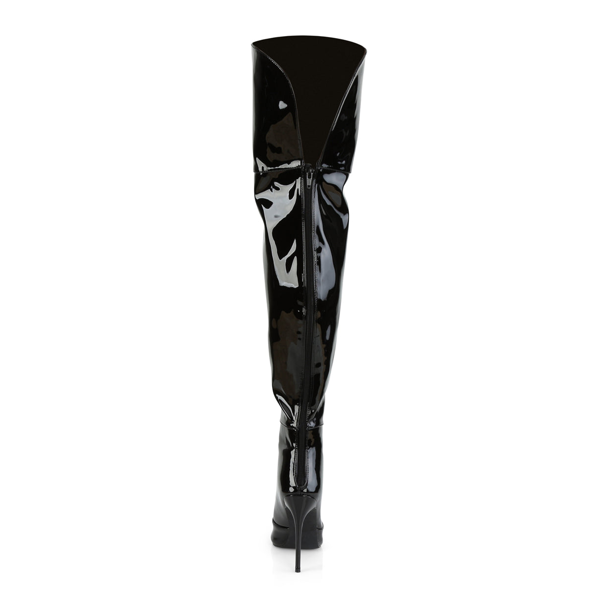COURTLY-3012 Black Patent Thigh Boot Pleaser