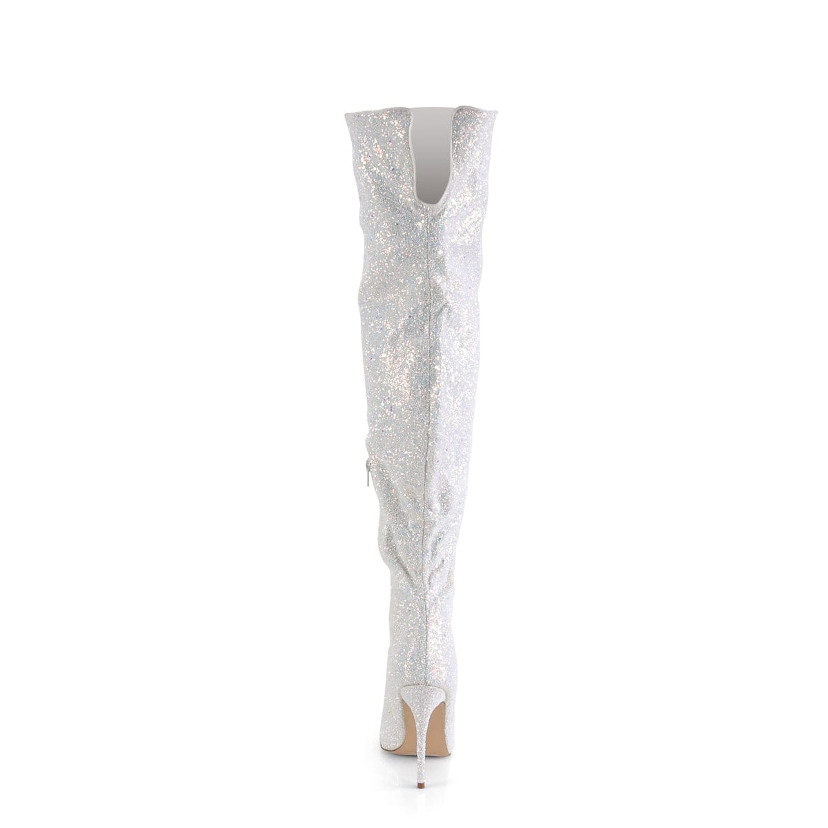 COURTLY-3015 White Multi Glitter Thigh Boot Pleaser US Size (Women's): 6