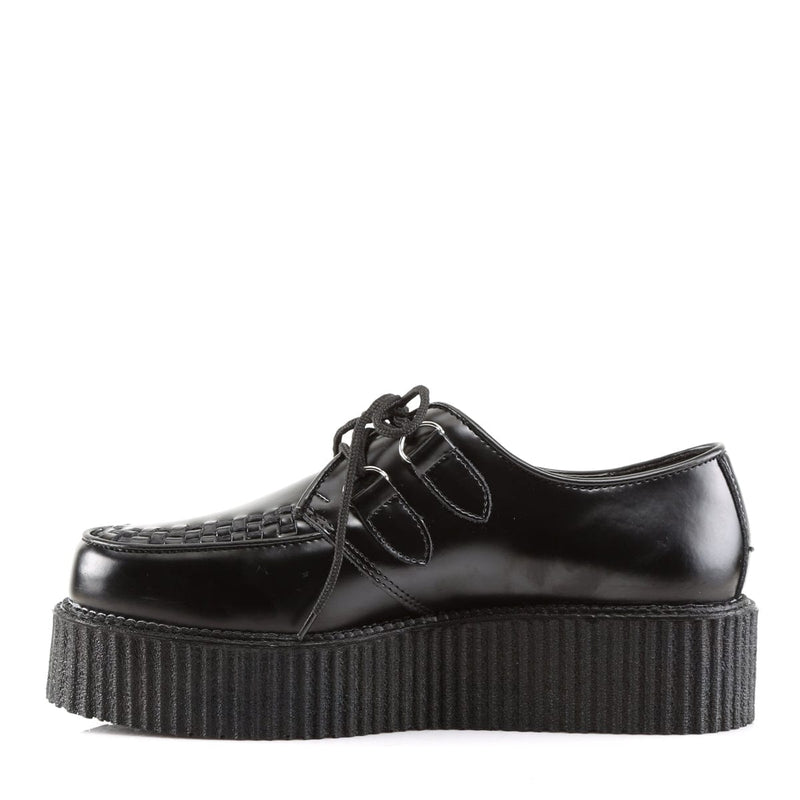 CREEPER-402 Black Leather Creeper Demonia US Size (Unisex/Men's): 4