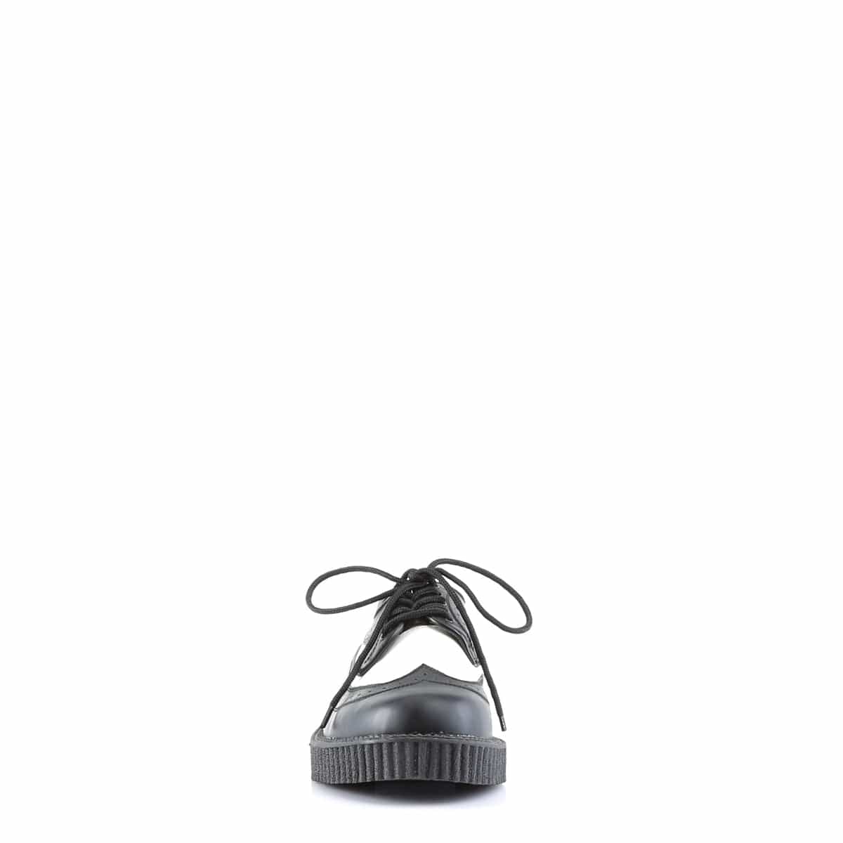 CREEPER-608 Black-White Leather Creeper Demonia US Size (Unisex/Men's): 4
