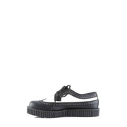 CREEPER-608 Black-White Leather Creeper Demonia US Size (Unisex/Men's): 4