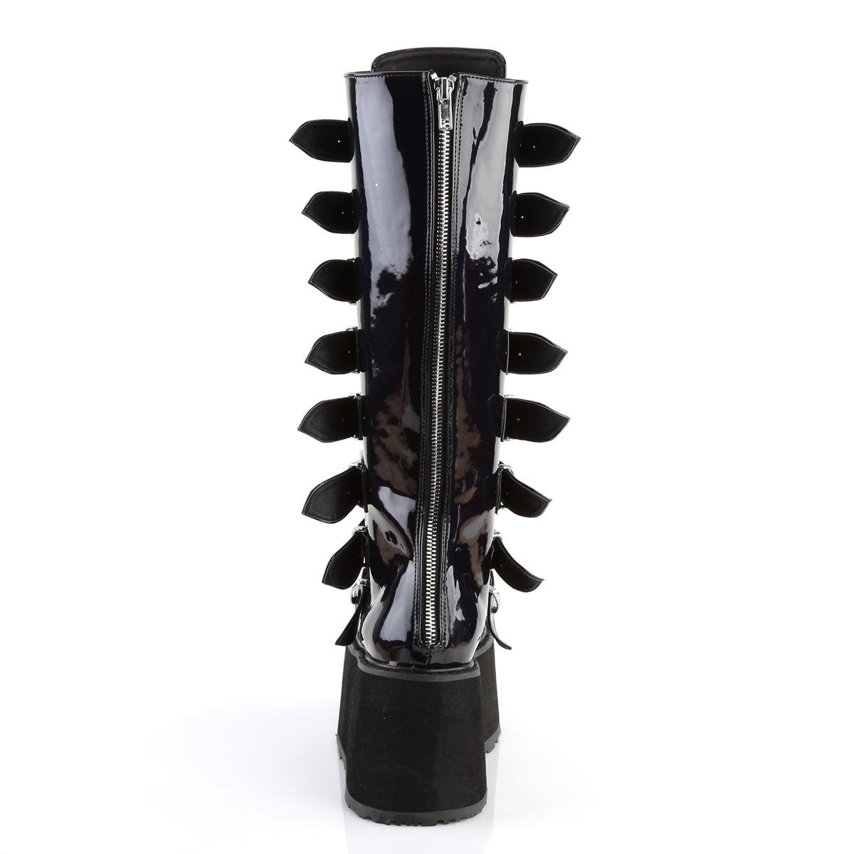 DAMNED-318 Black Hologram Vegan Leather Thigh Boot Demonia