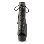 DELIGHT-1016 Black Faux Leather/Black Matte Boot Pleaser US Size (Women's): 5