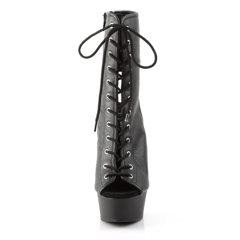DELIGHT-1016 Black Faux Leather/Black Matte Boot Pleaser US Size (Women's): 5