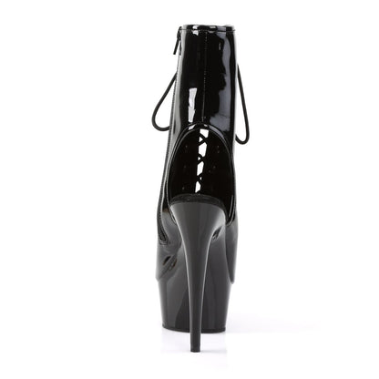DELIGHT-1016 Black Patent Boot Pleaser