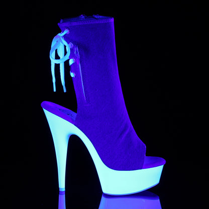 DELIGHT-1018SK Denim Blue Canvas/Neon White Ankle Boot Pleaser