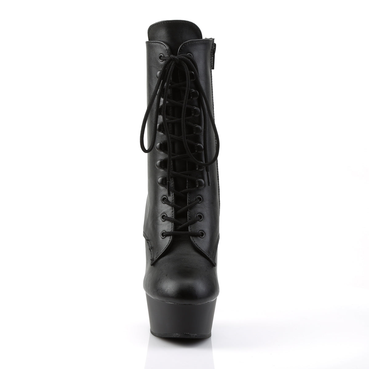 DELIGHT-1020 Black Faux Leather Ankle Boot Pleaser
