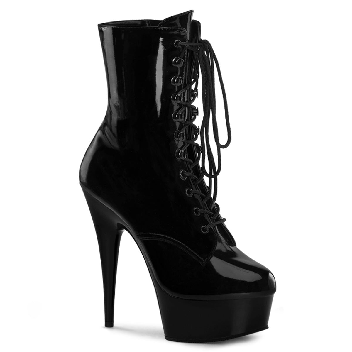 DELIGHT-1020 Black Patent Ankle Boot Pleaser