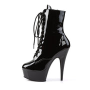 DELIGHT-1020 Black Patent/Black Ankle Boot Pleaser US Size (Women's): 5