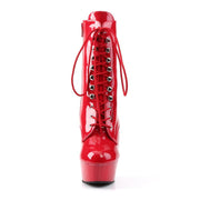 DELIGHT-1020 Red Patent/Red Ankle Boot Pleaser US Size (Women's): 5