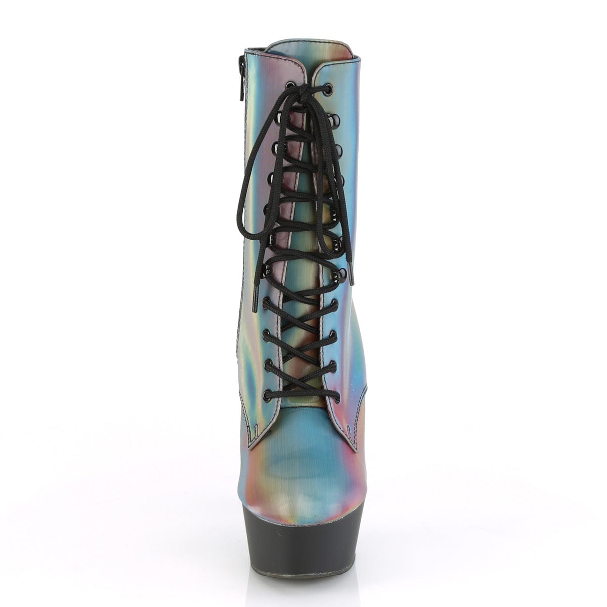 DELIGHT-1020REFL Rainbow Reflective/Black Matte Ankle Boot Pleaser US Size (Women's): 5