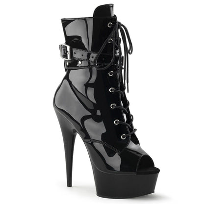 DELIGHT-1033 Black Patent Ankle Boot Pleaser