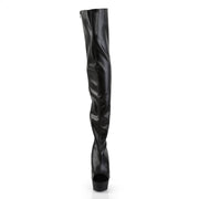 DELIGHT-3017 Black Stretch Faux Leather/Black Boot Pleaser US Size (Women's): 6
