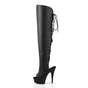 DELIGHT-3019 Black Faux Leather/Black Matte Boot Pleaser US Size (Women's): 5