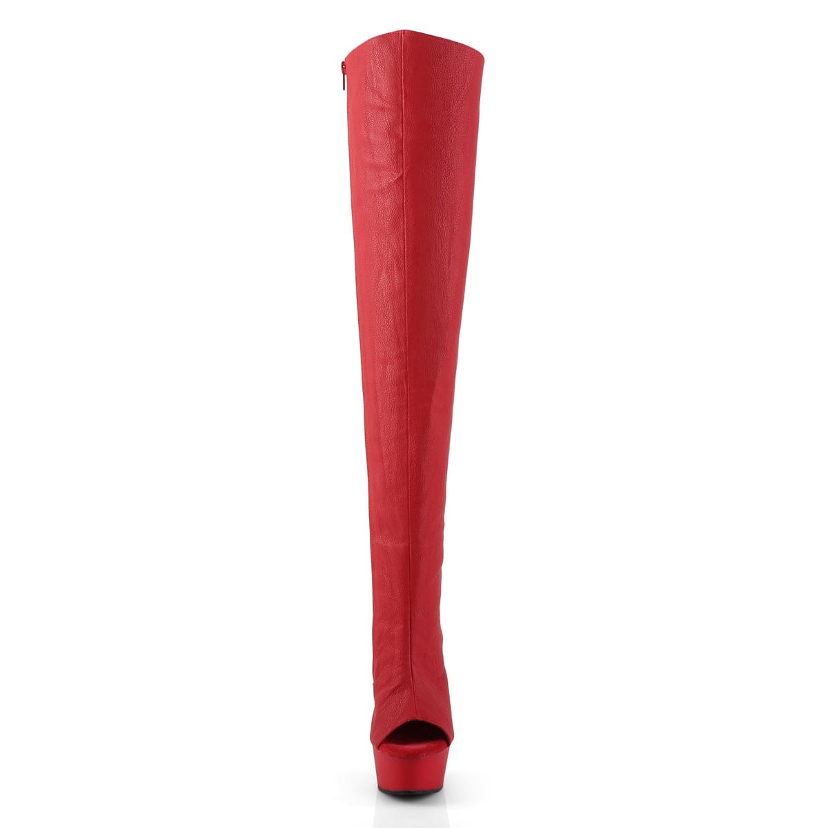 DELIGHT-3019 Red Faux Leather/Red Matte Boot Pleaser US Size (Women's): 5