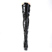 DELIGHT-3023 Black Stretch Patent/Black Thigh Boot Pleaser US Size (Women's): 5