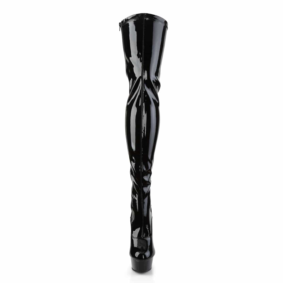 DELIGHT-3063 Black Stretch Patent/Black Thigh Boot Pleaser US Size (Women's): 5