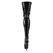 DELIGHT-3063 Black Stretch Patent/Black Thigh Boot Pleaser US Size (Women's): 5