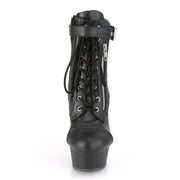DELIGHT-600-05 Black Faux Leather/Black Matte Ankle Boot Pleaser US Size (Women's): 5