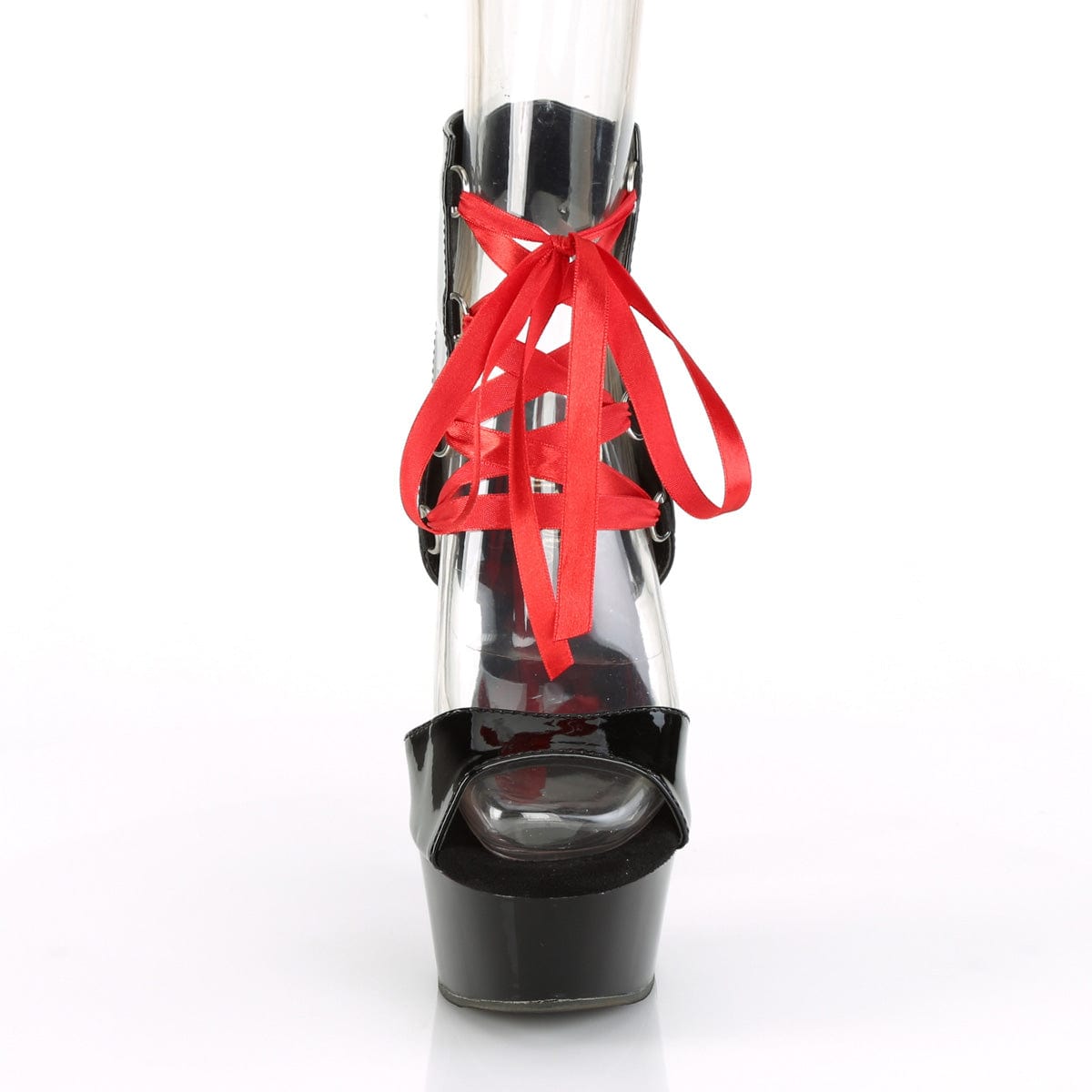 DELIGHT-600-14FH Black Patent/Black Platform Sandal Pleaser US Size (Women's): 5