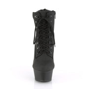 DELIGHT-600TL-02 Black Nubuck Faux Leather/Black Matte Boot Pleaser US Size (Women's): 5