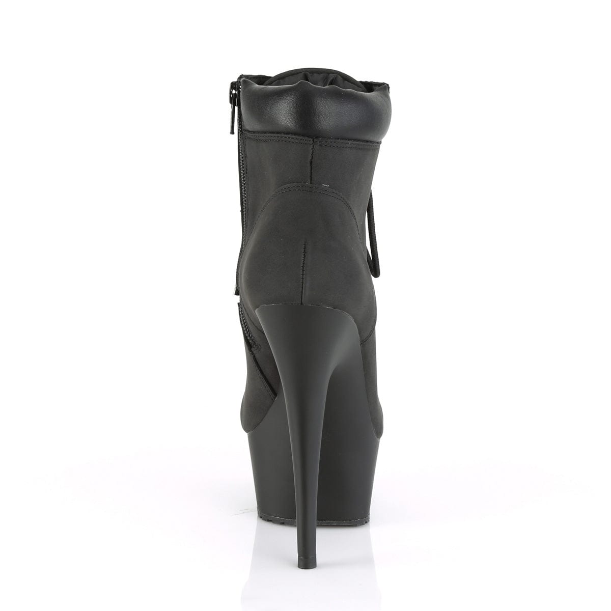 DELIGHT-600TL-02 Black Nubuck Faux Leather/Black Matte Boot Pleaser US Size (Women's): 5