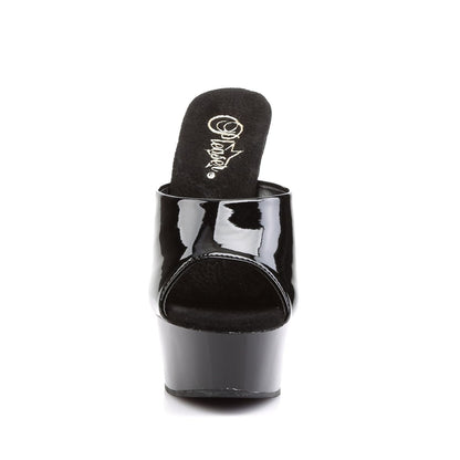 DELIGHT-601 Black Patent Slide Pleaser